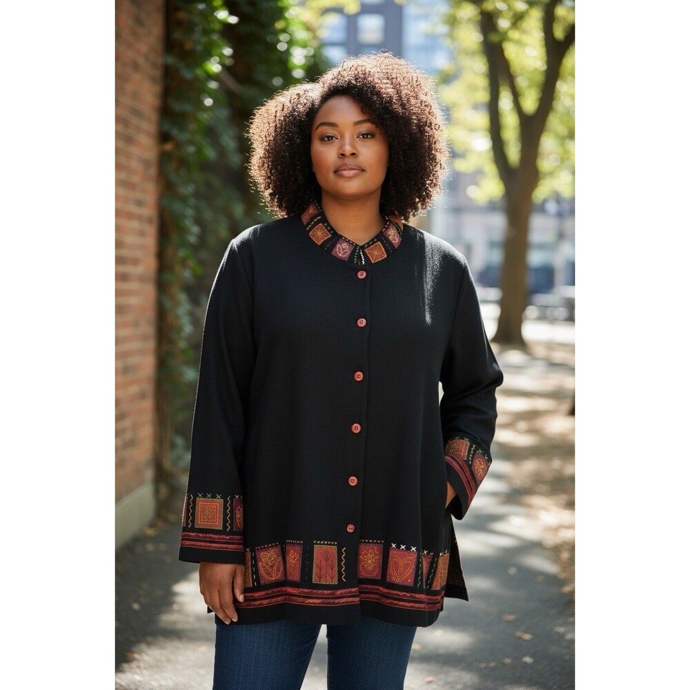 Vintage Drapers & Damon’s Women’s Plus Embroidered Lightweight Jacket Size 3X